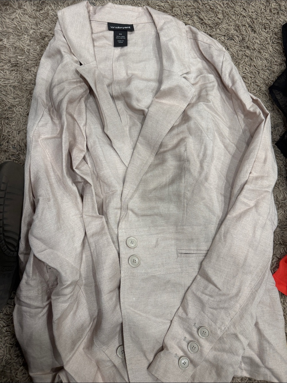 Lane Bryant Pale Pink Lightweight Shirt Jacket